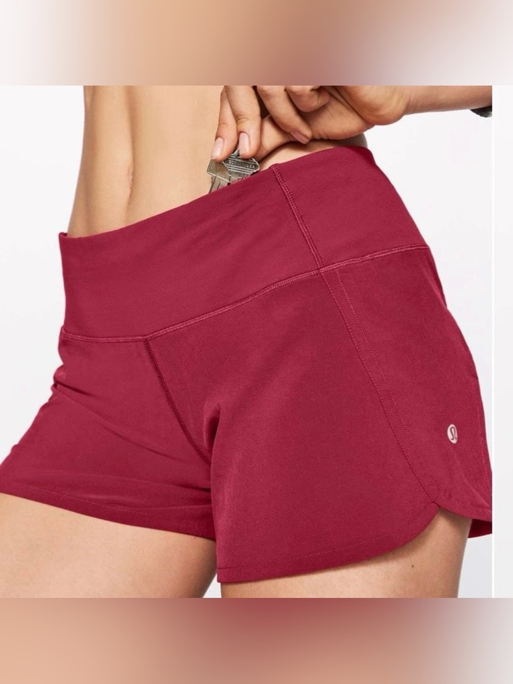 Lululemon Run Times Short II 4" Scarlet Red Sz 4 W7AK0S Lined Run Gym Workout
